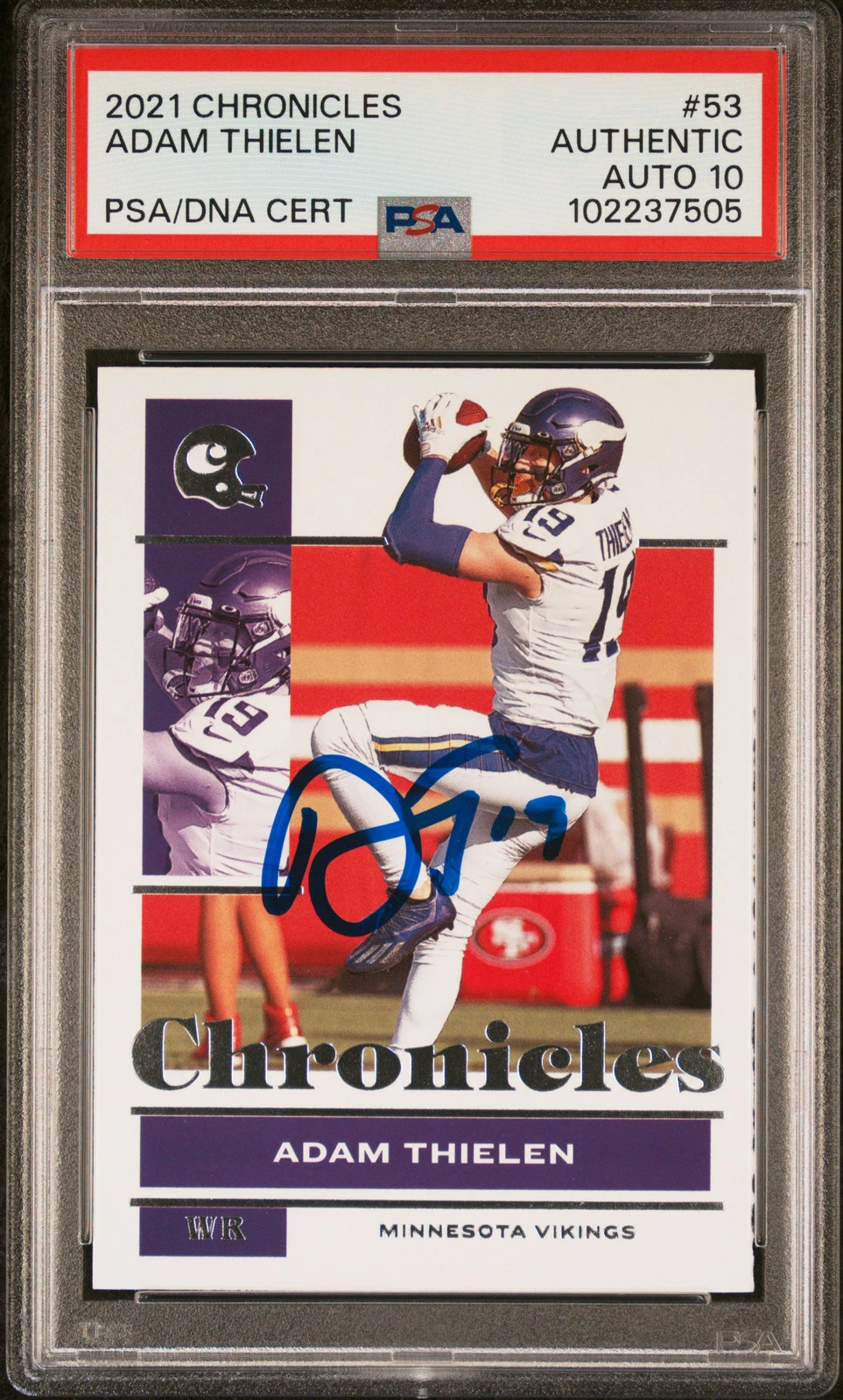 2021 Panini Chronicles #53 Adam Thielen PSA A Auto 10