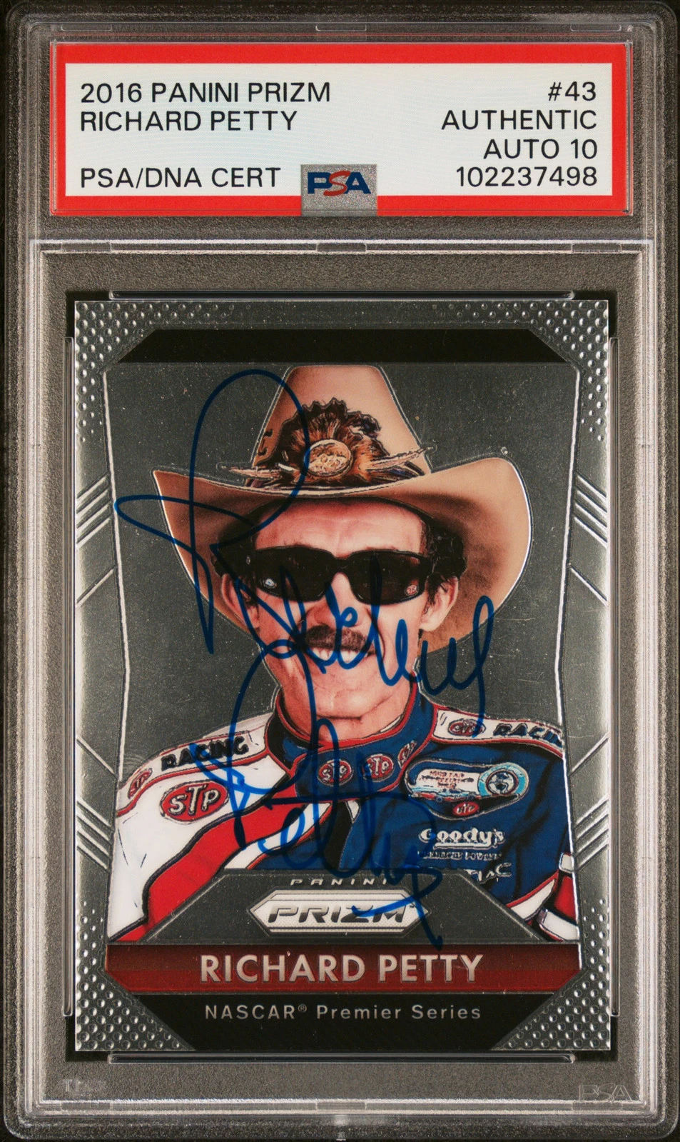 2016 Panini Prizm #43 Richard Petty PSA A Auto 10