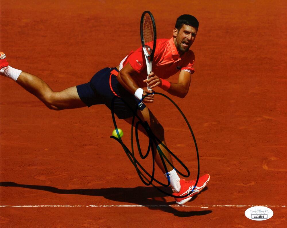 Novak Djokovic Signed Autograph 8x10 Photo - Winningest Tennis Champion JSA COA