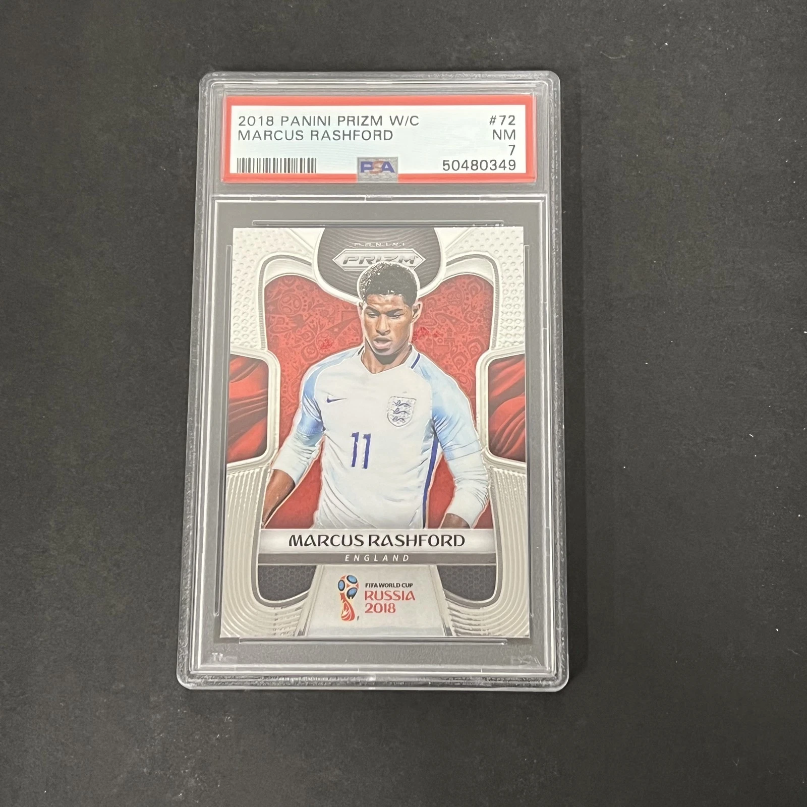 2018 Panini Prizm World Cup #72 Marcus Rashford PSA 7