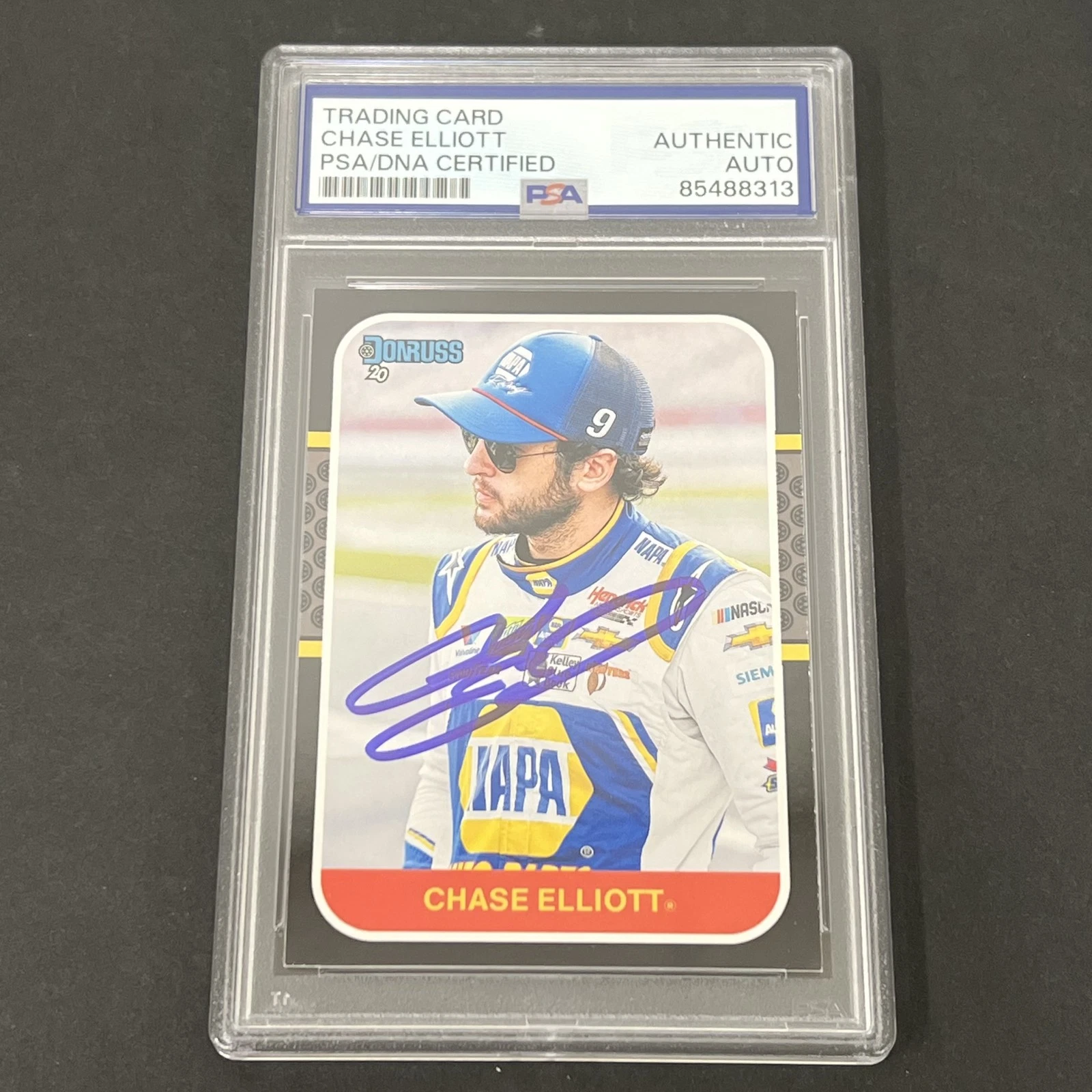 2020 Panini Donruss #135 Chase Elliott signed card PSA NASCAR