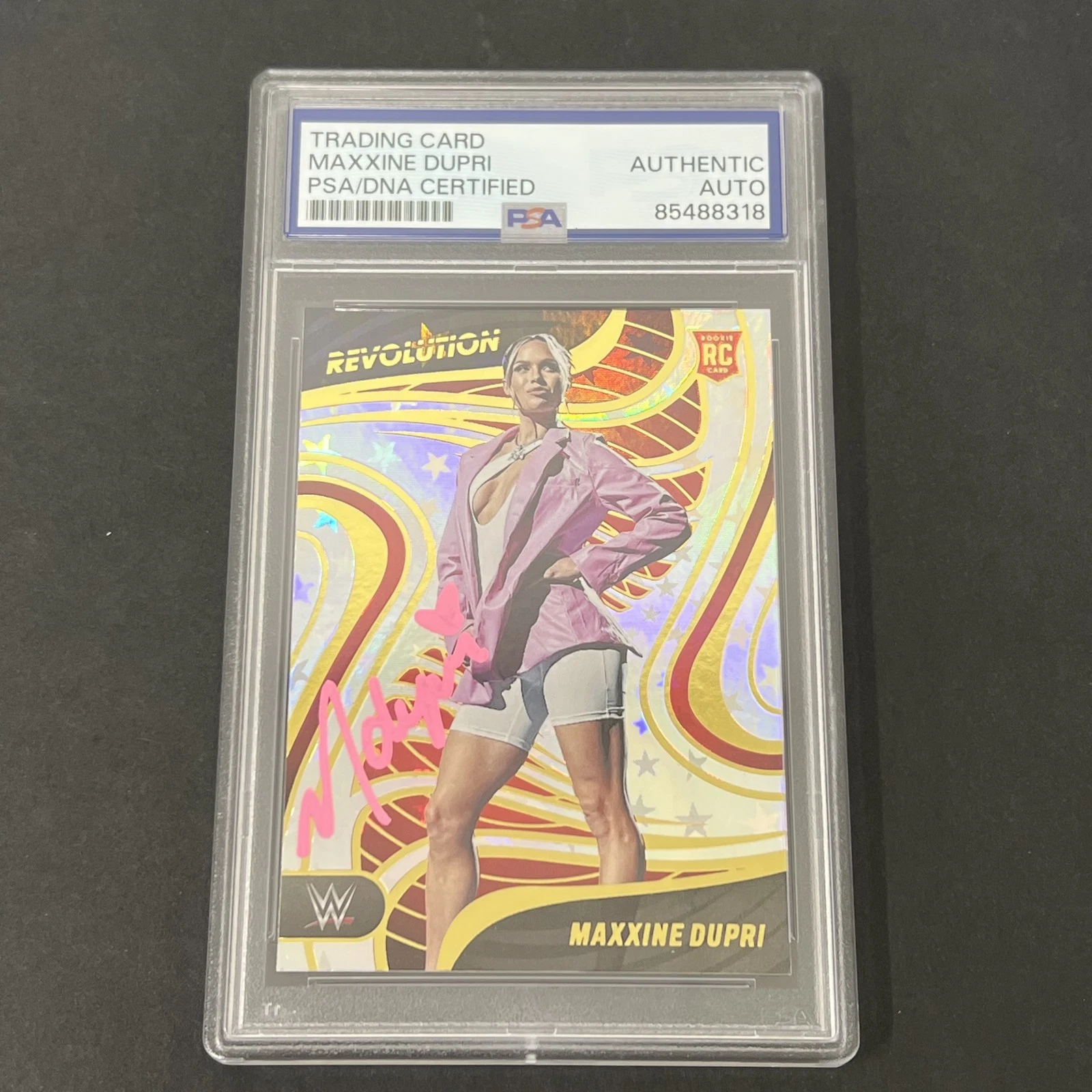 2023 Panini Revolution WWE #38 Maxxine Dupri Astro Rookie signed card PSA