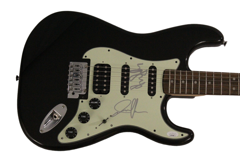 MGMT Andrew VanWyngarden & Ben Goldwasser Signed Autograph Electric Guitar JSA