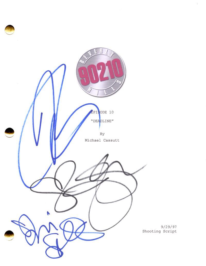 Jason Priestley JGarth TSpelling Cast Signed Autograph Beverly Hill 90210 Script
