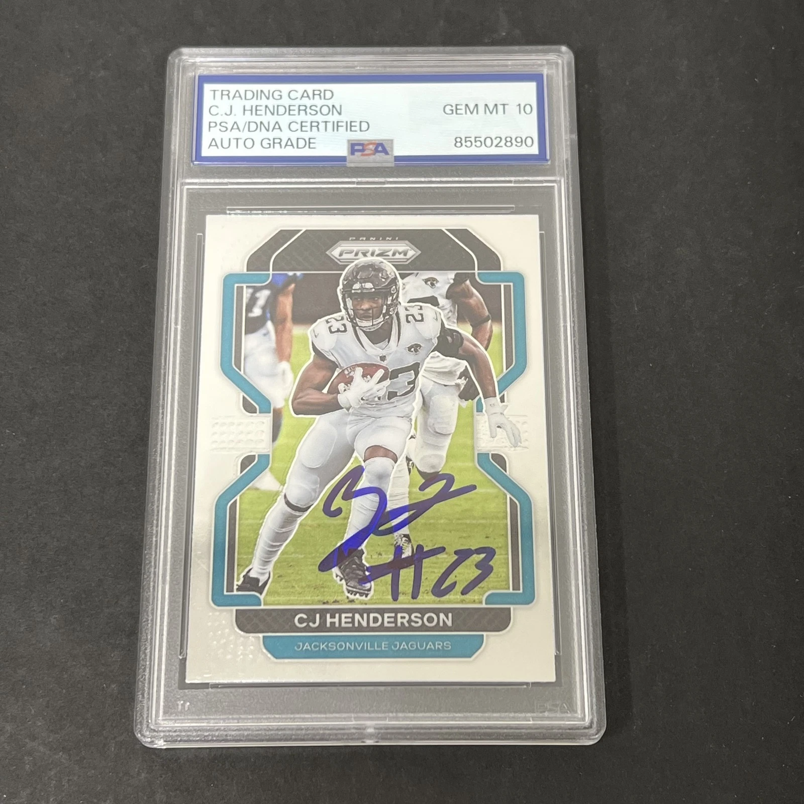 2021 Panini Prizm #18 CJ Henderson signed card PSA Auto 10 Jaguars
