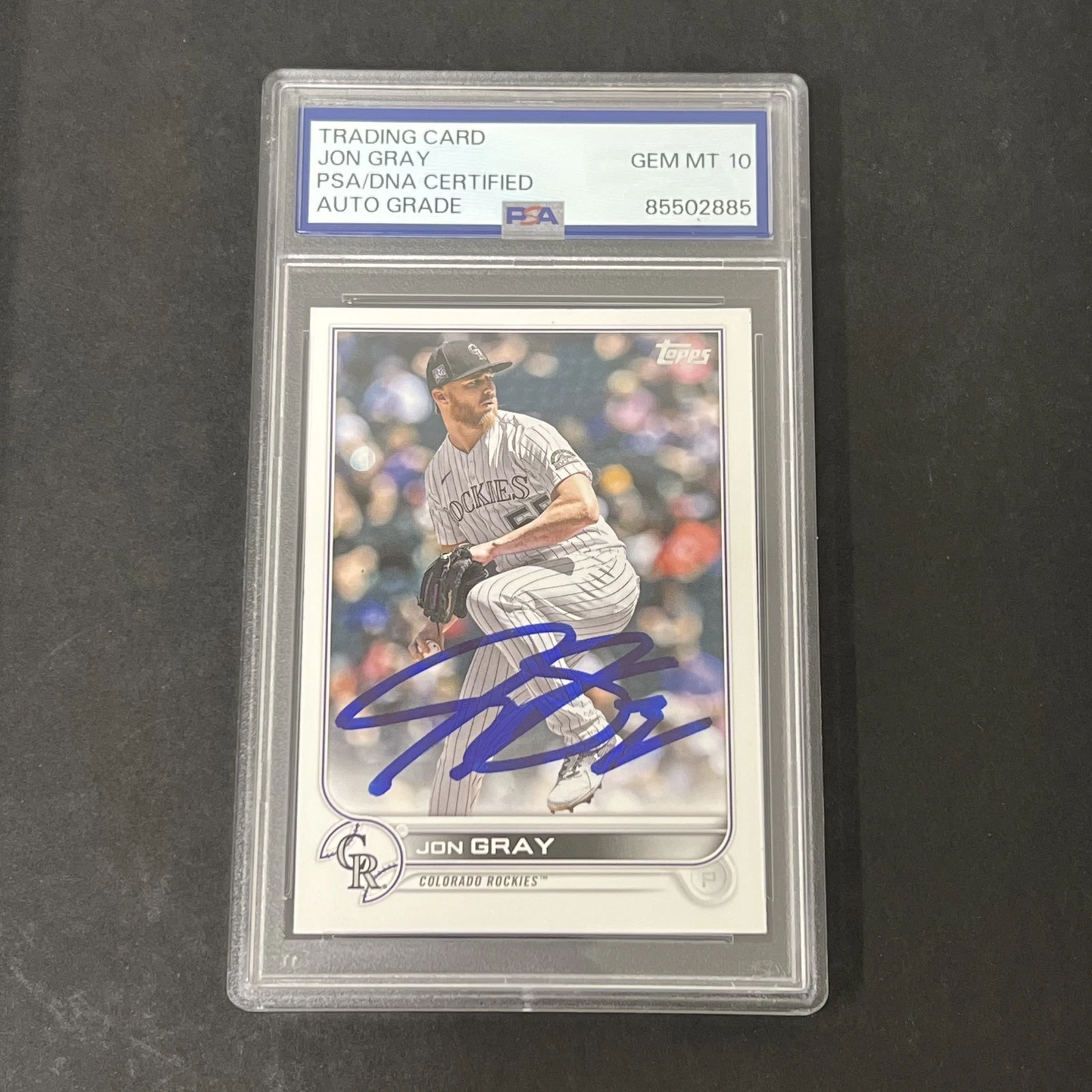 2022 Topps Series 1 #161 Jon Gray signed card PSA AUTO 10 Rockies