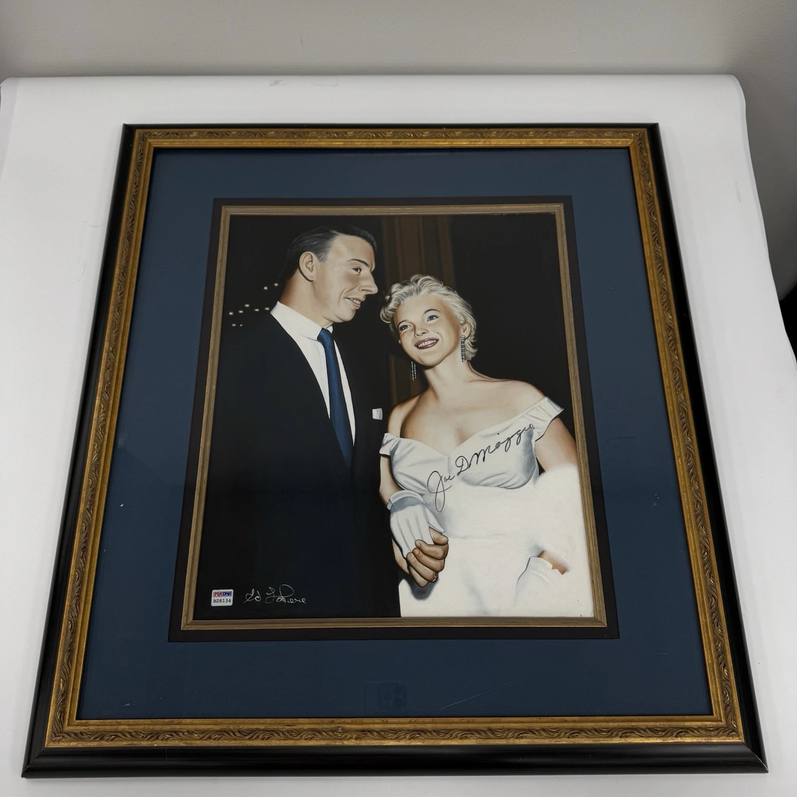 Rare Joe Dimaggio Signed Marilyn Monroe Original Painting Art PSA DNA & JSA COA