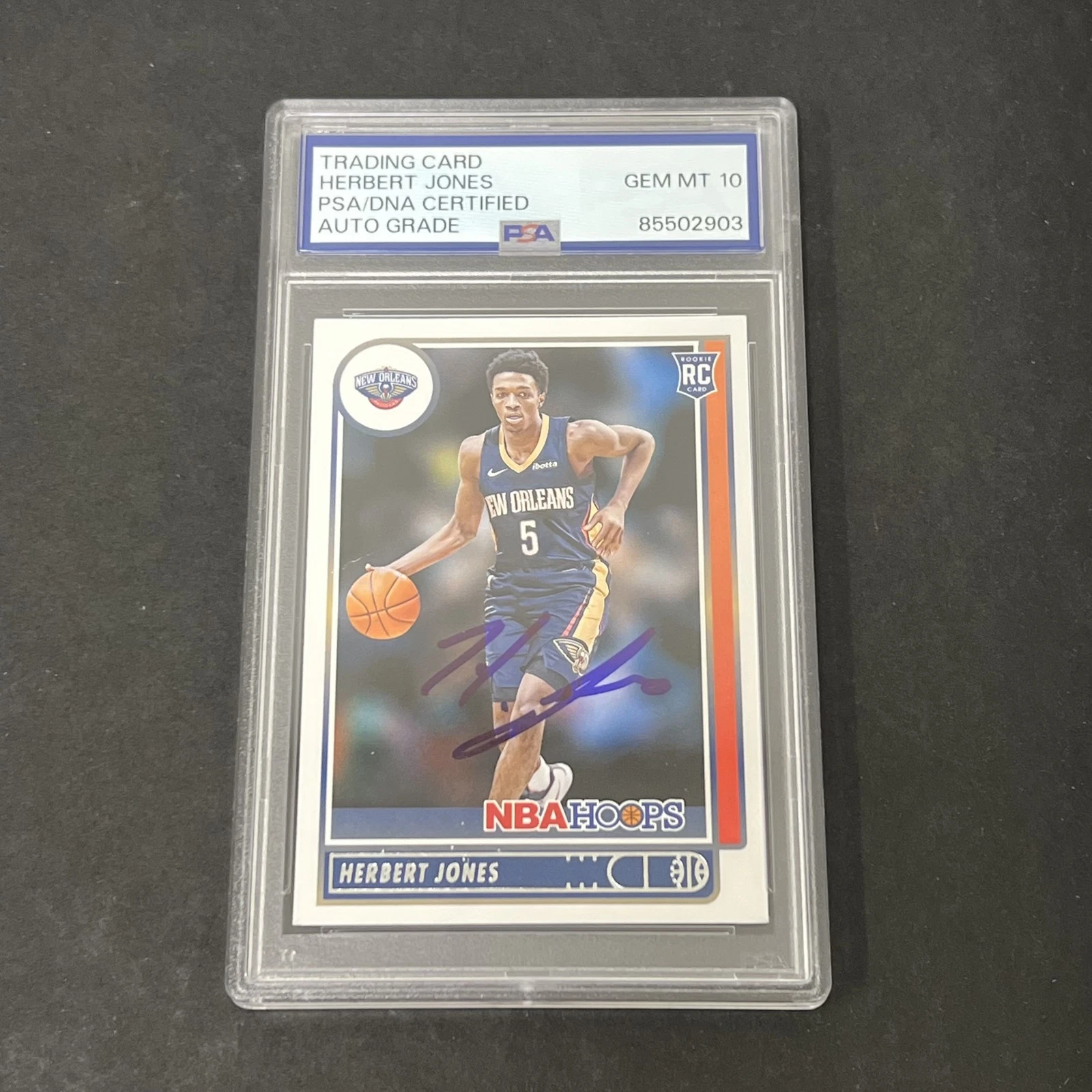 2021-22 Panini NBA Hoops #243 Herbert Jones signed card Auto 10 Pelicans