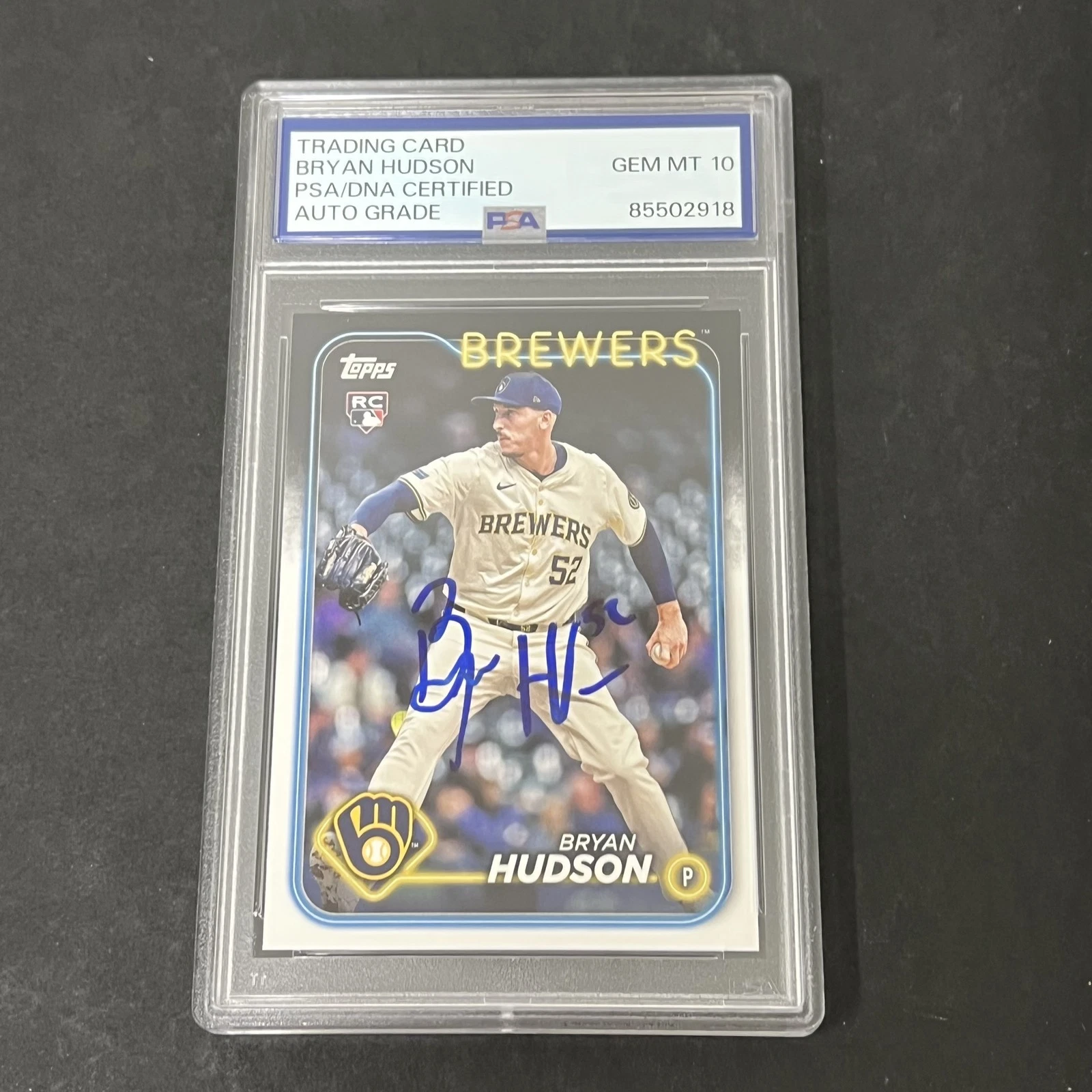 2023 Update Series One #US105 Bryan Hudson signed Rookie card PSA Auto 10