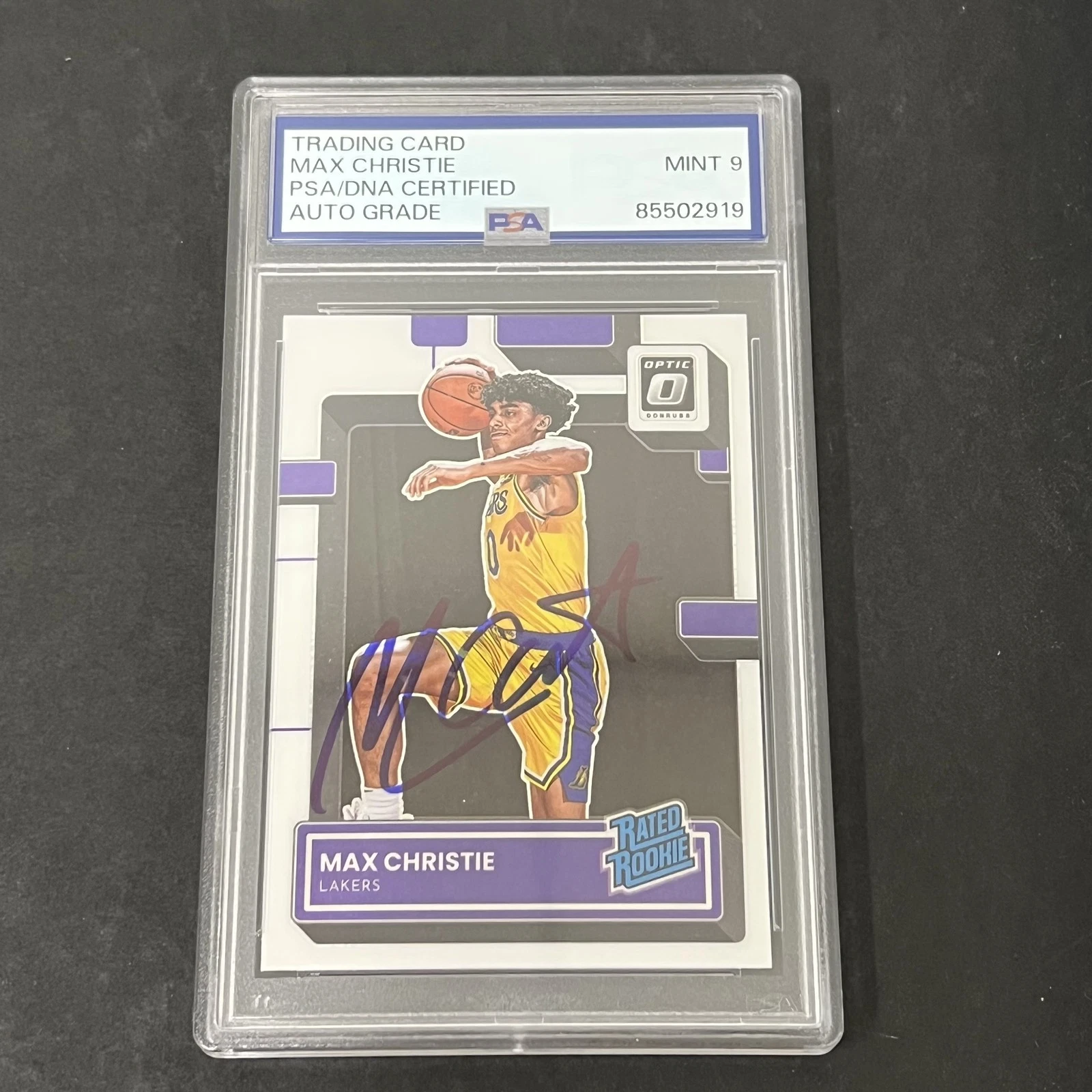 2022-23 Panini NBA Hoops #233 Max Christie signed card PSA Auto 10