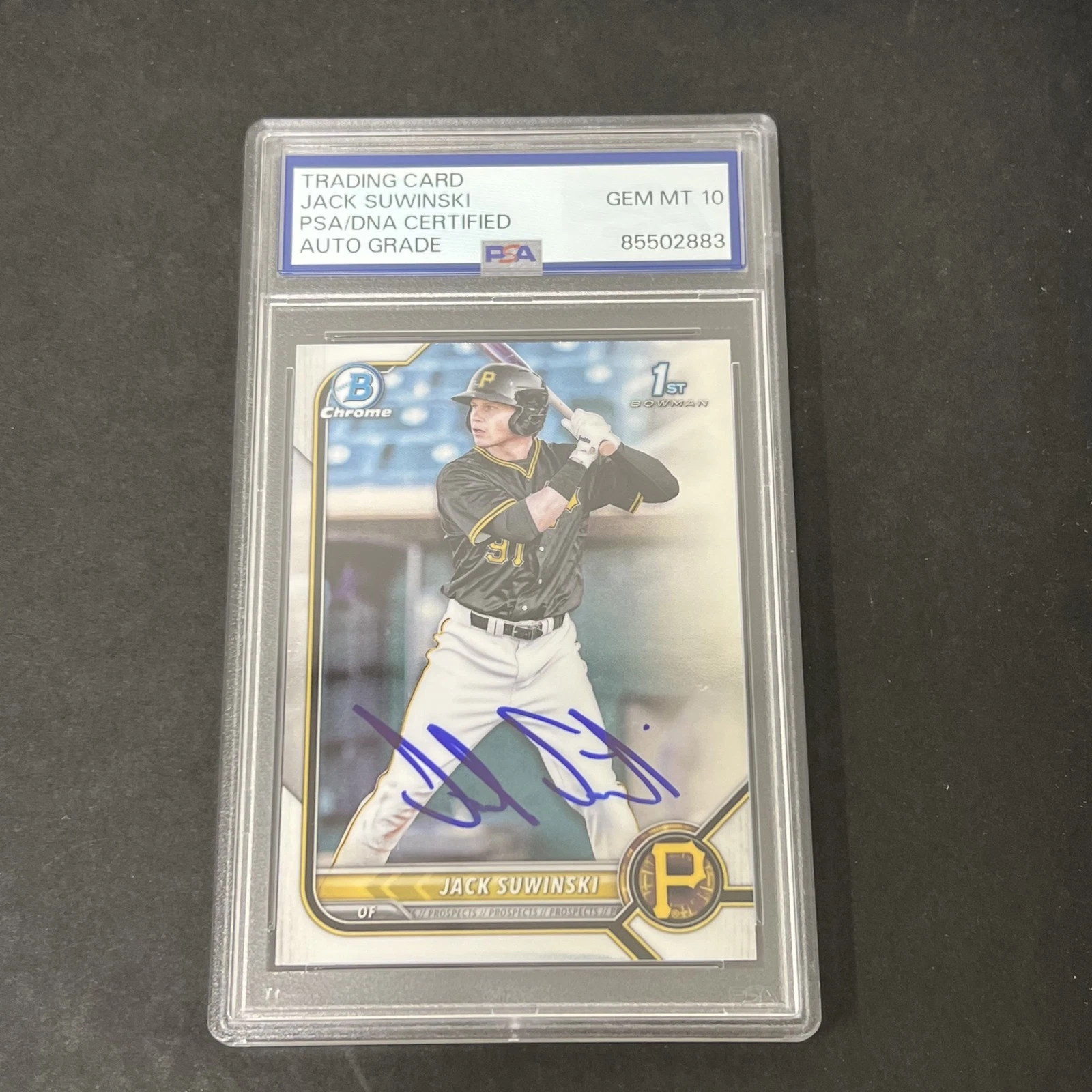 2022 1st Bowman Chrome #BCP-84 Jack Suwinski signed card PSA Auto 10