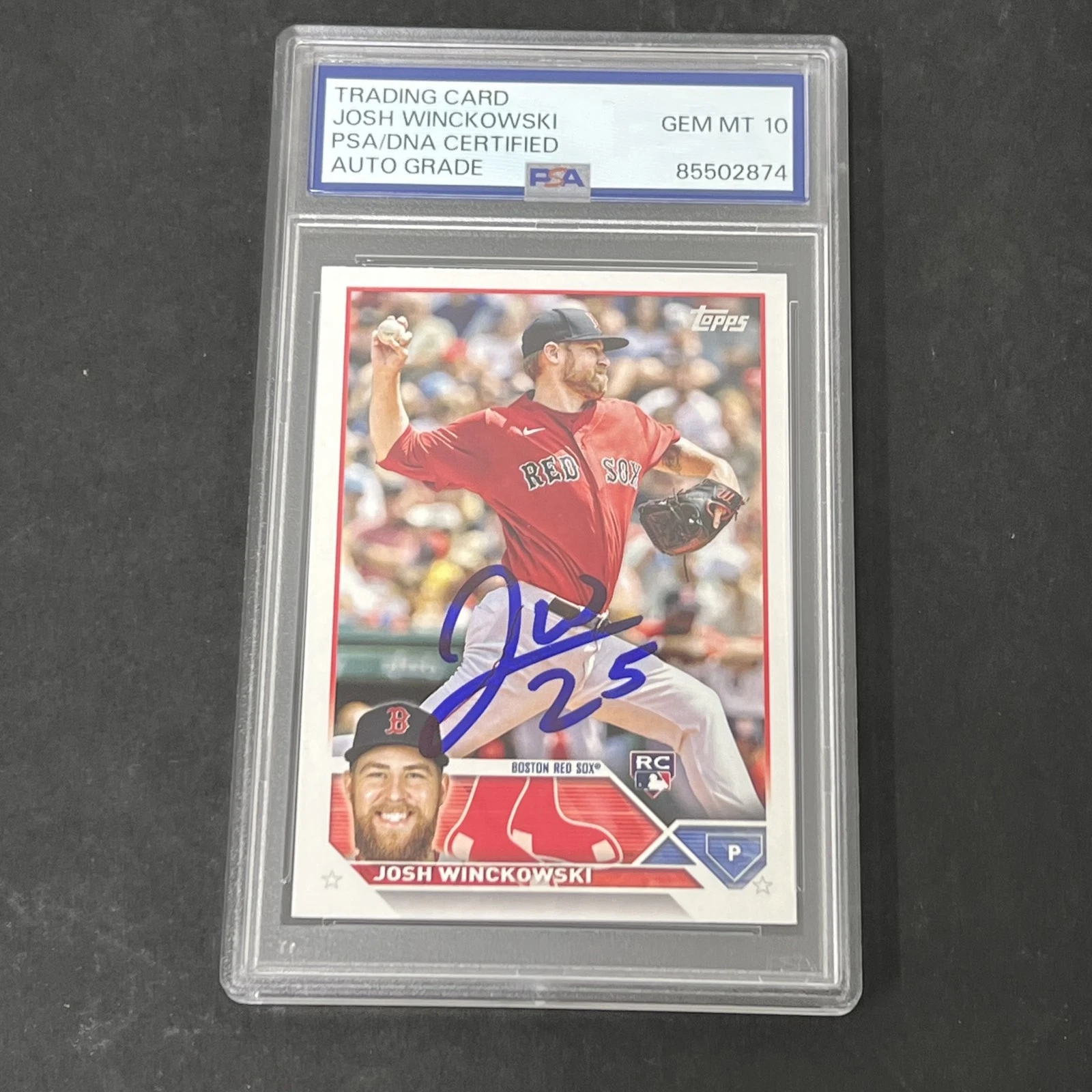 2023 Topps Series 1 #76 Josh Winckowski signed card PSA Auto 10 Red Sox