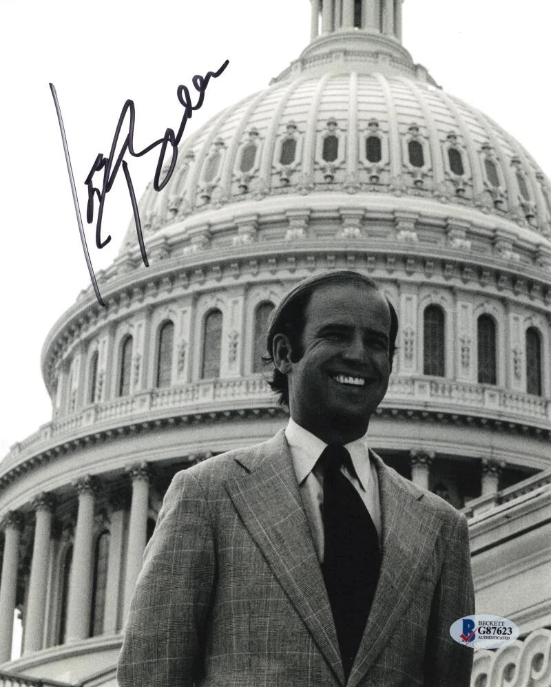 President Joe Biden Signed Autograph 8x10 Photo - Young at Capitol Beckett COA