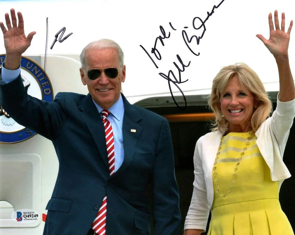 President Joe Biden & Jill Biden Signed Autograph 8x10 Photo w/ Beckett COA