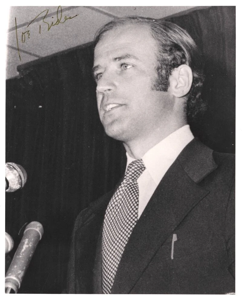 President Joe Biden Signed Autograph 8x10 Vintage Photo - Young Senator JSA COA