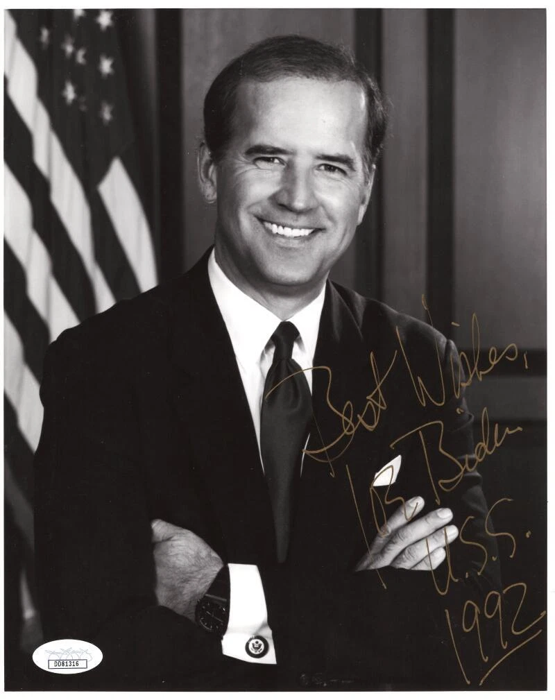 President Joe Biden Signed Autograph 8x10 Vintage Photo w/ Inscriptions JSA COA