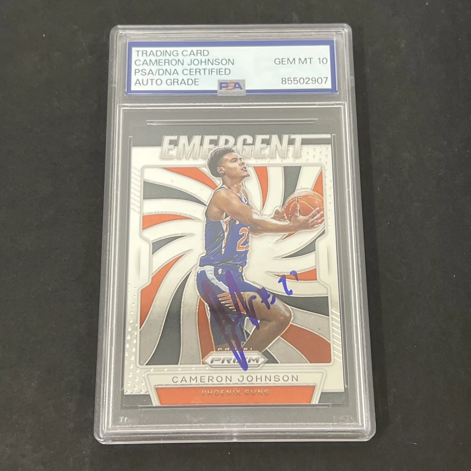 2019-20 Panini Prizm #13 Cameron Johnson Emergent signed card PSA Auto 10