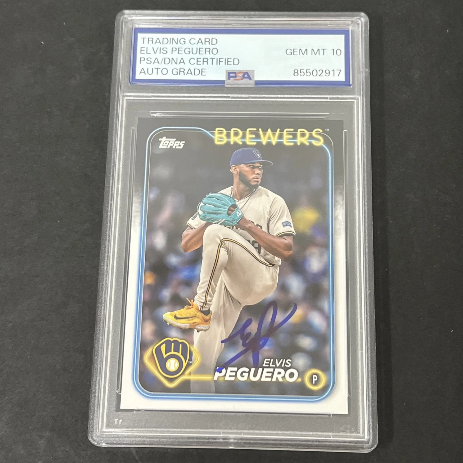 2024 Topps Update Series #US17 Elvis Peguero signed card PSA Auto 10