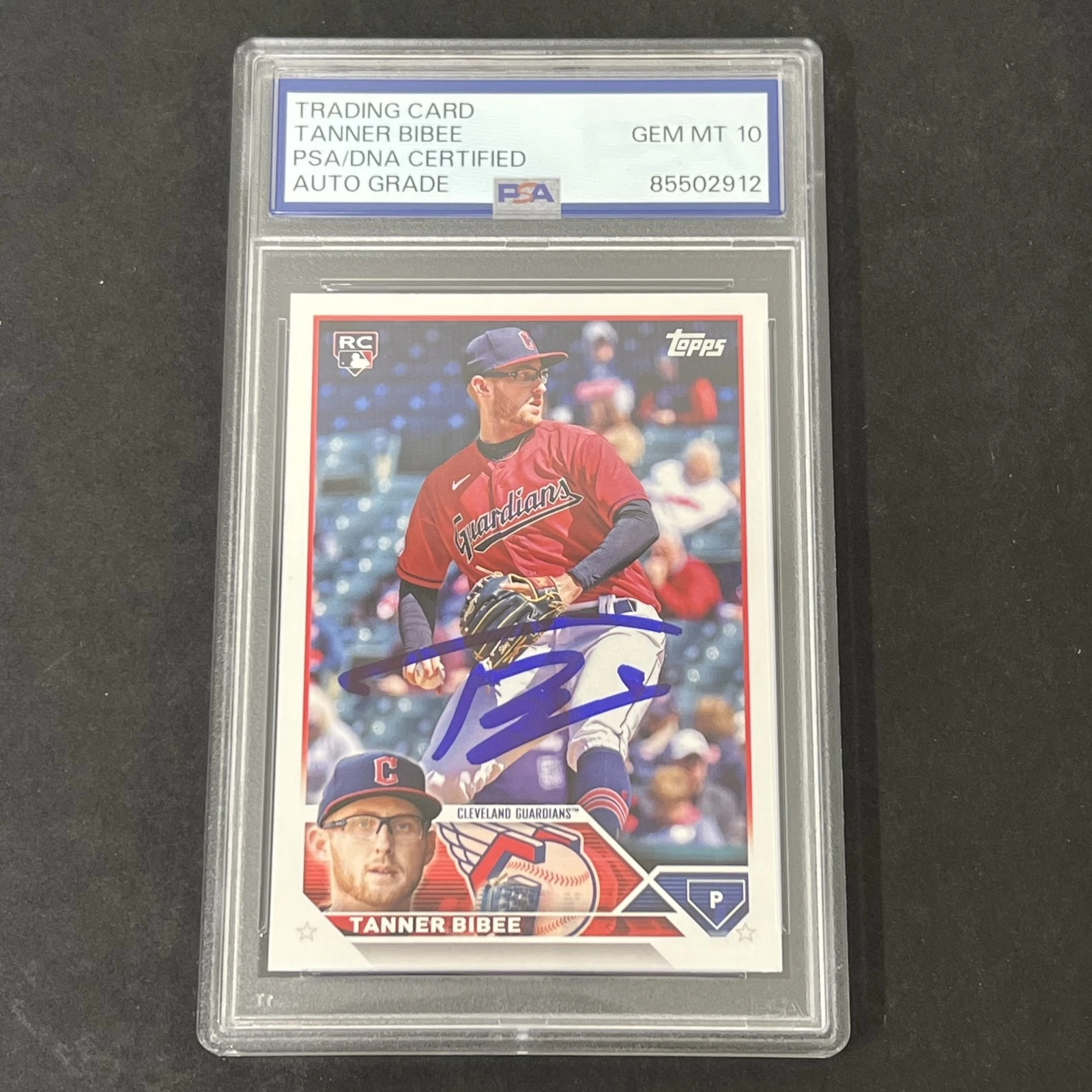 2023 Topps Update Series #US168 Tanner Bibee signed card PSA Auto 10