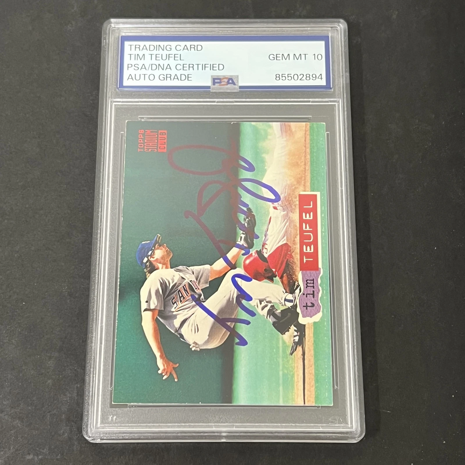 1994 Topps Stadium Club #46 Tim Teufel signed card PSA Auto 10 Padres