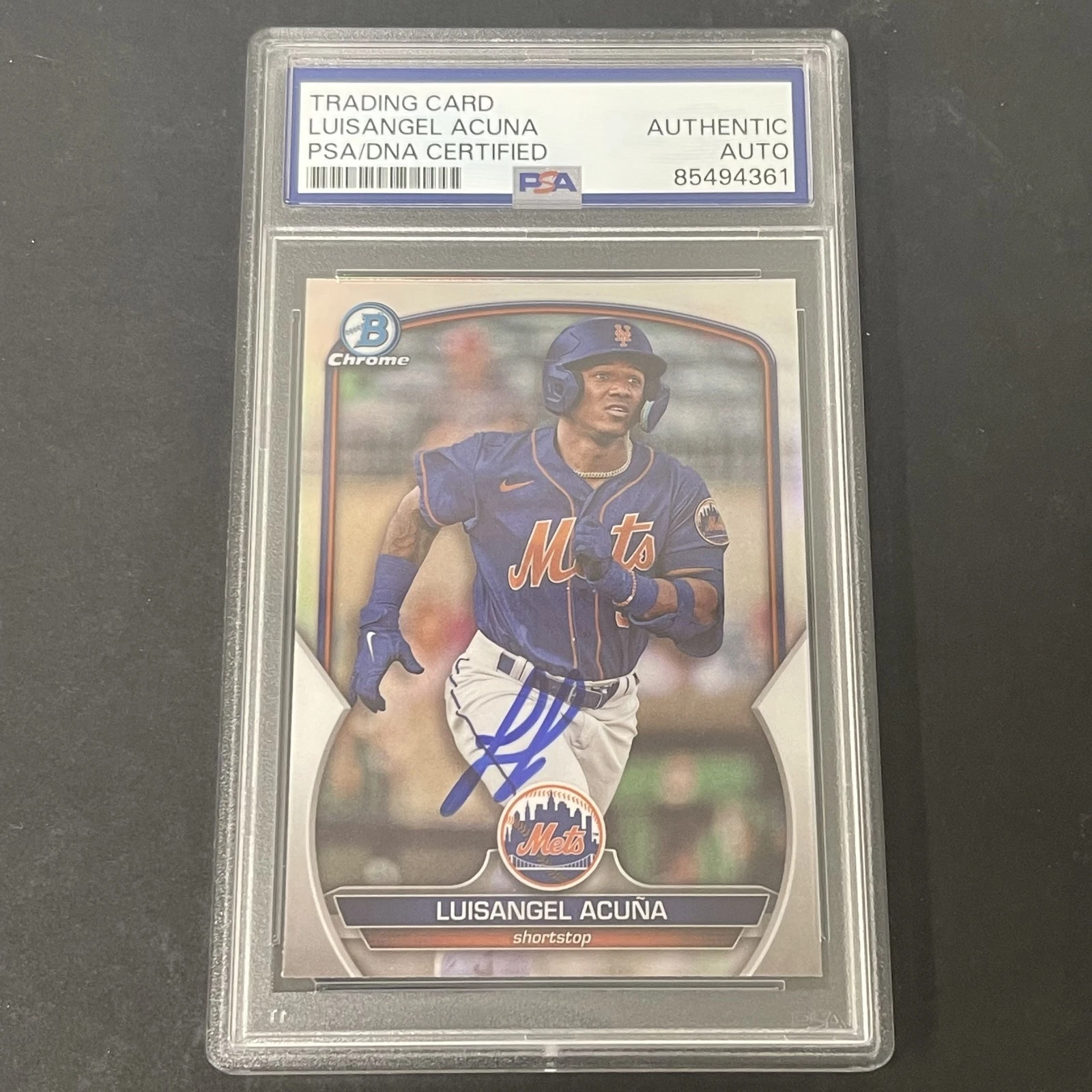 2023 Topps Bowman Chrome #BDC-193 Luisangel Acuna signed card PSA Auto 10