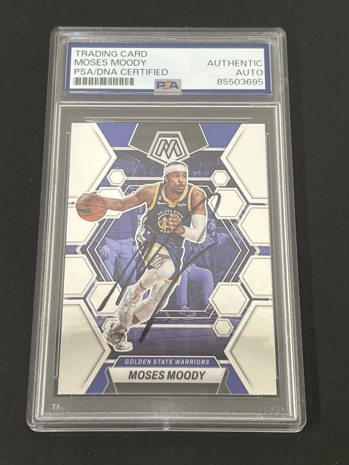 2022-23 Panini Prizm Mosaic #161 Moses Moody signed card PSA