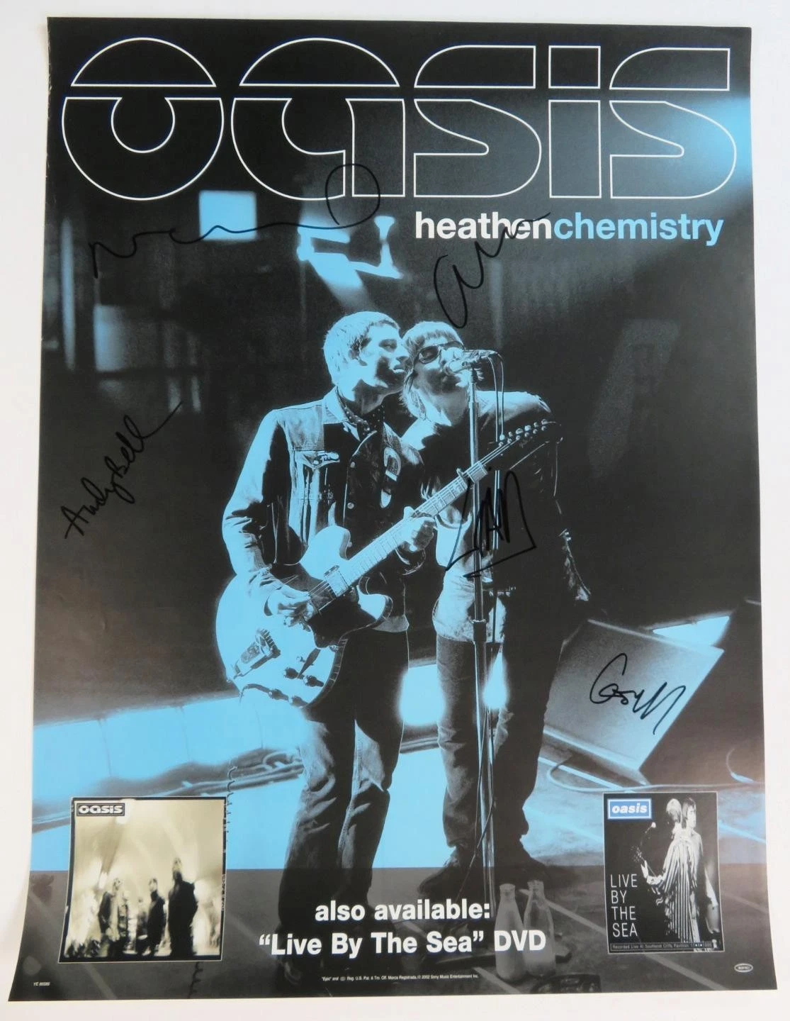 Liam & Noel Gallagher OASIS Signed Autograph Auto 18x24 Poster by 5 JSA BAS