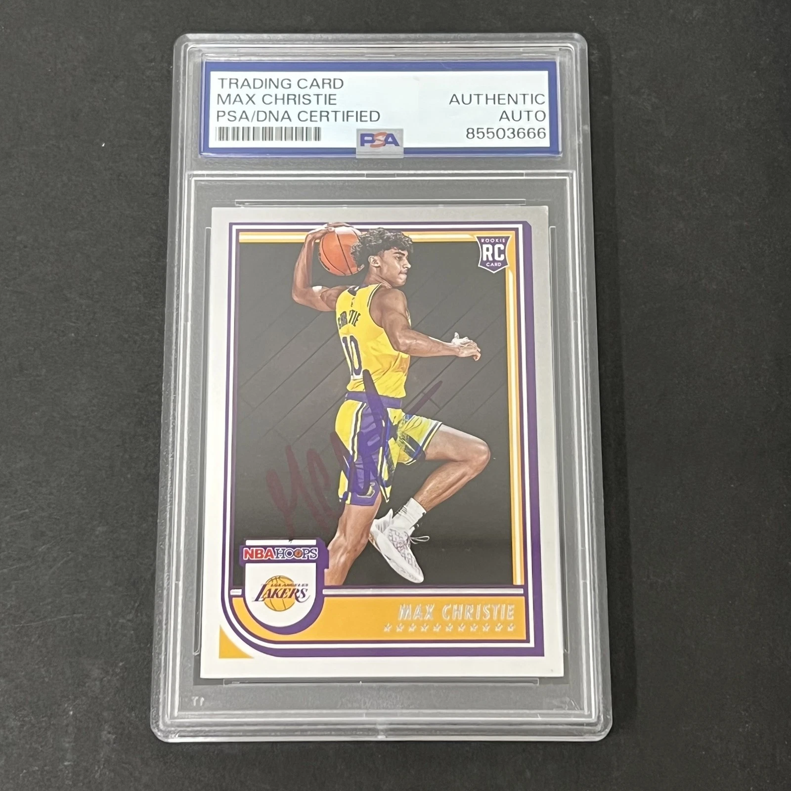 2022-23 Panini NBA Hoops #262 Max Christie Rookie signed card PSA