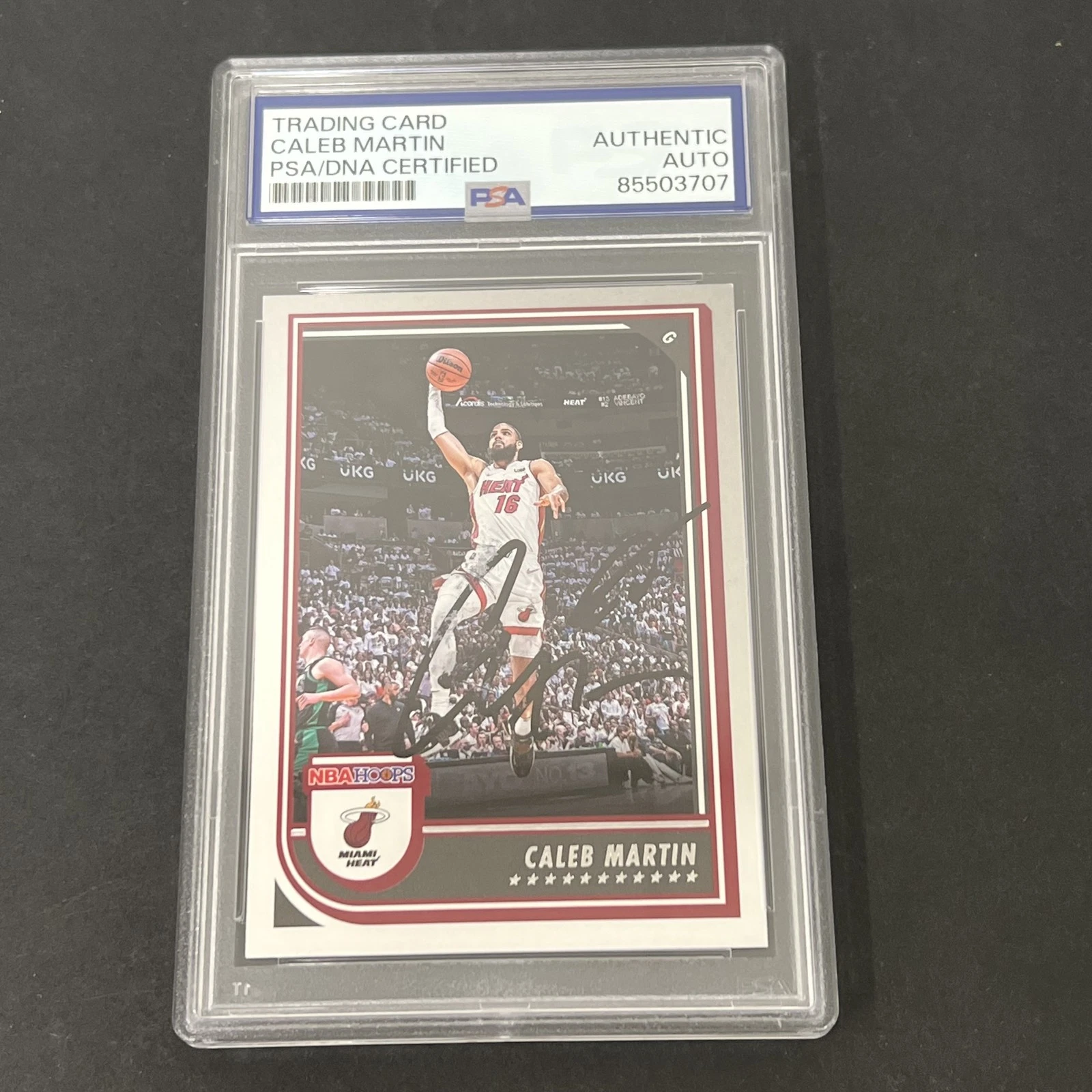 2022-23 Panini NBA Hoops #104 Caleb Martin signed card PSA