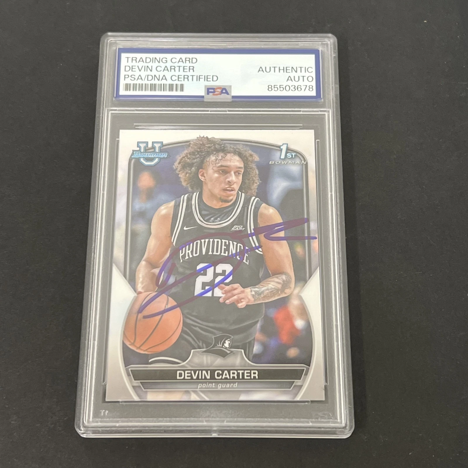 2023 Bowman Chrome University #6 Devin Carter 1st Bowman signed card