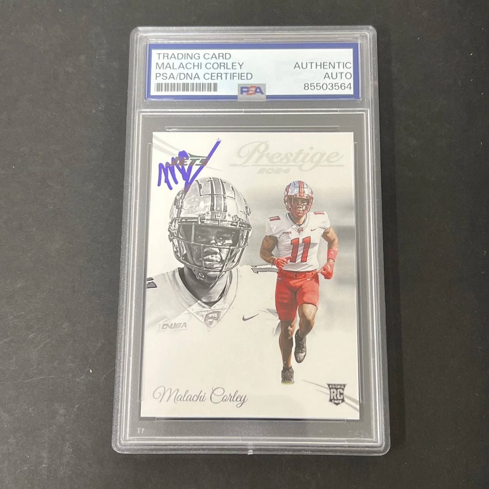 2024 Panini Prestige #355 Malachi Corley Rookie signed card PSA