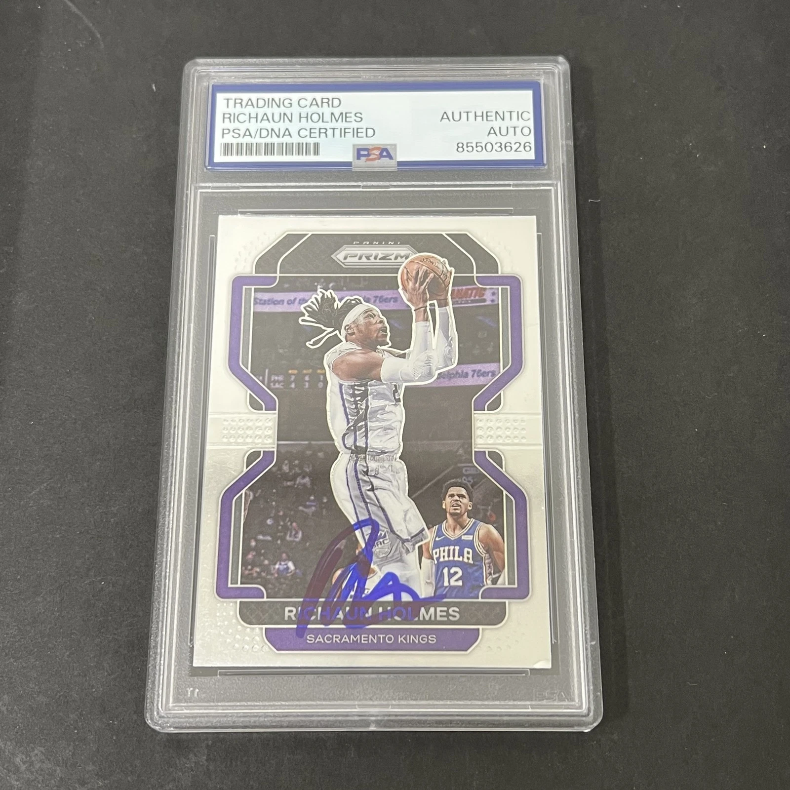 2021-22 Panini Prizm #170 Richaun Holmes signed card PSA