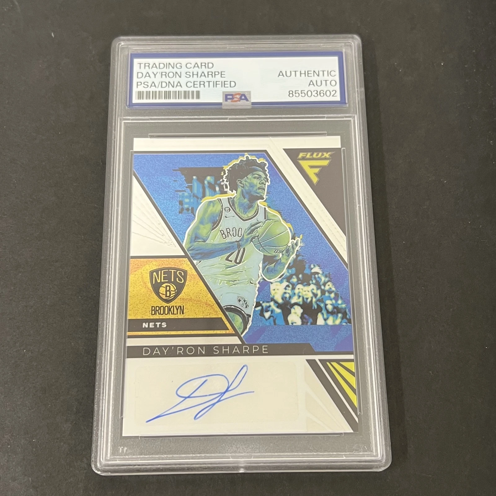 2022-23 Panini Flux #FS-DAY Day'Ron Sharpe signed card PSA Nets