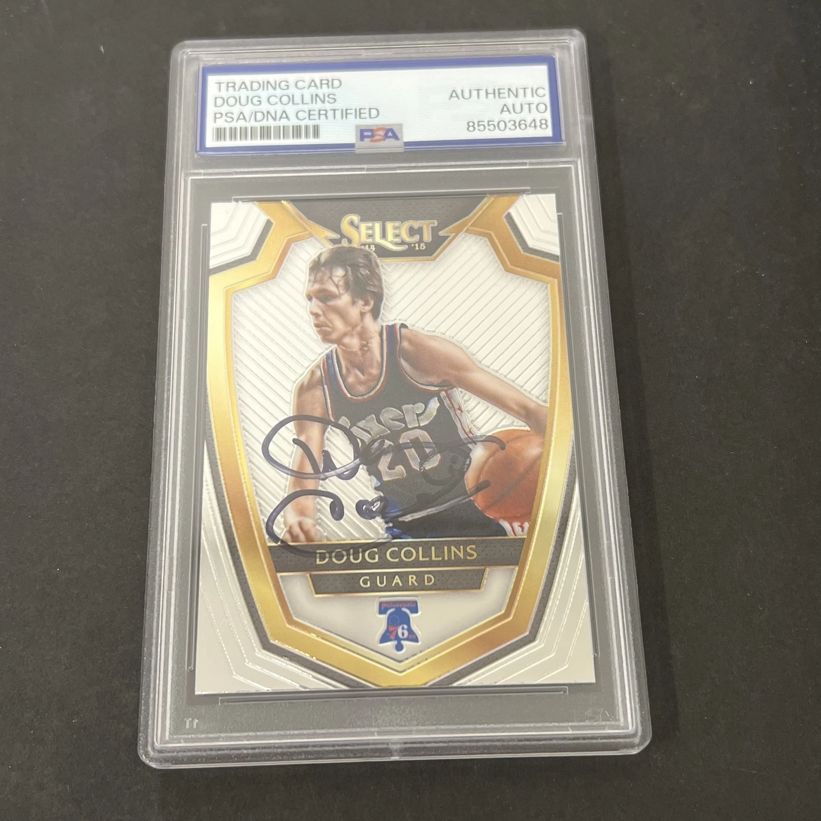 2014-15 Panini Select #182 Doug Collins signed card PSA 76ers