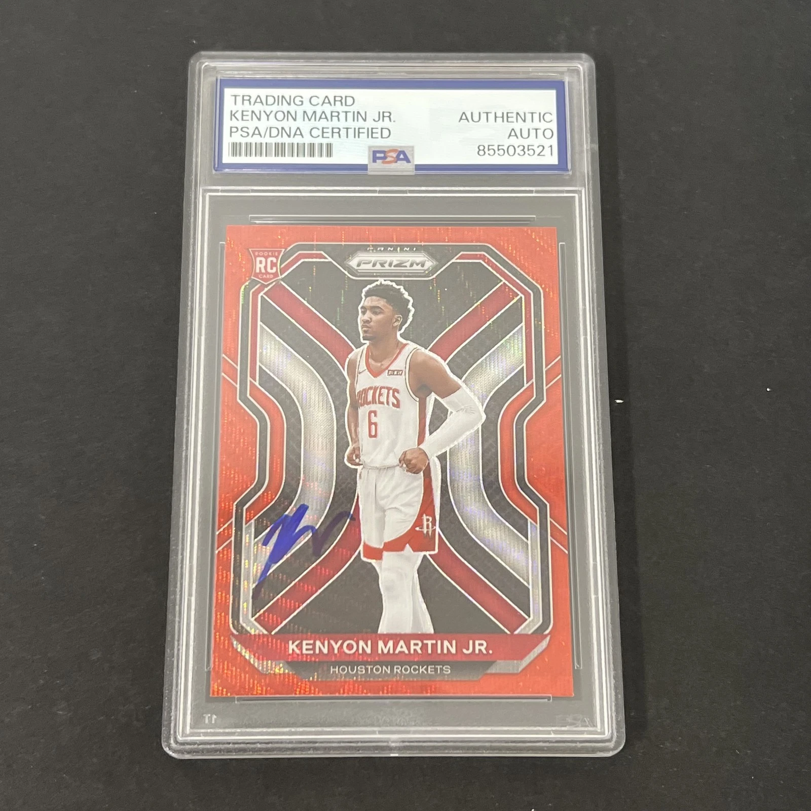 2020-21 Panini Prizm Red #265 Kenyon Martin Jr. signed card PSA Rockets
