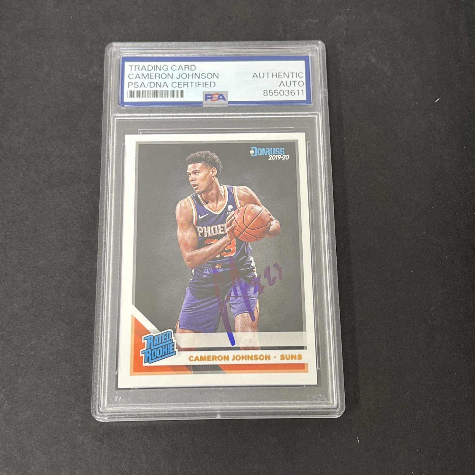 2019-20 Panini Donruss Rated Rookie #210 Cameron Johnson signed card PSA Suns