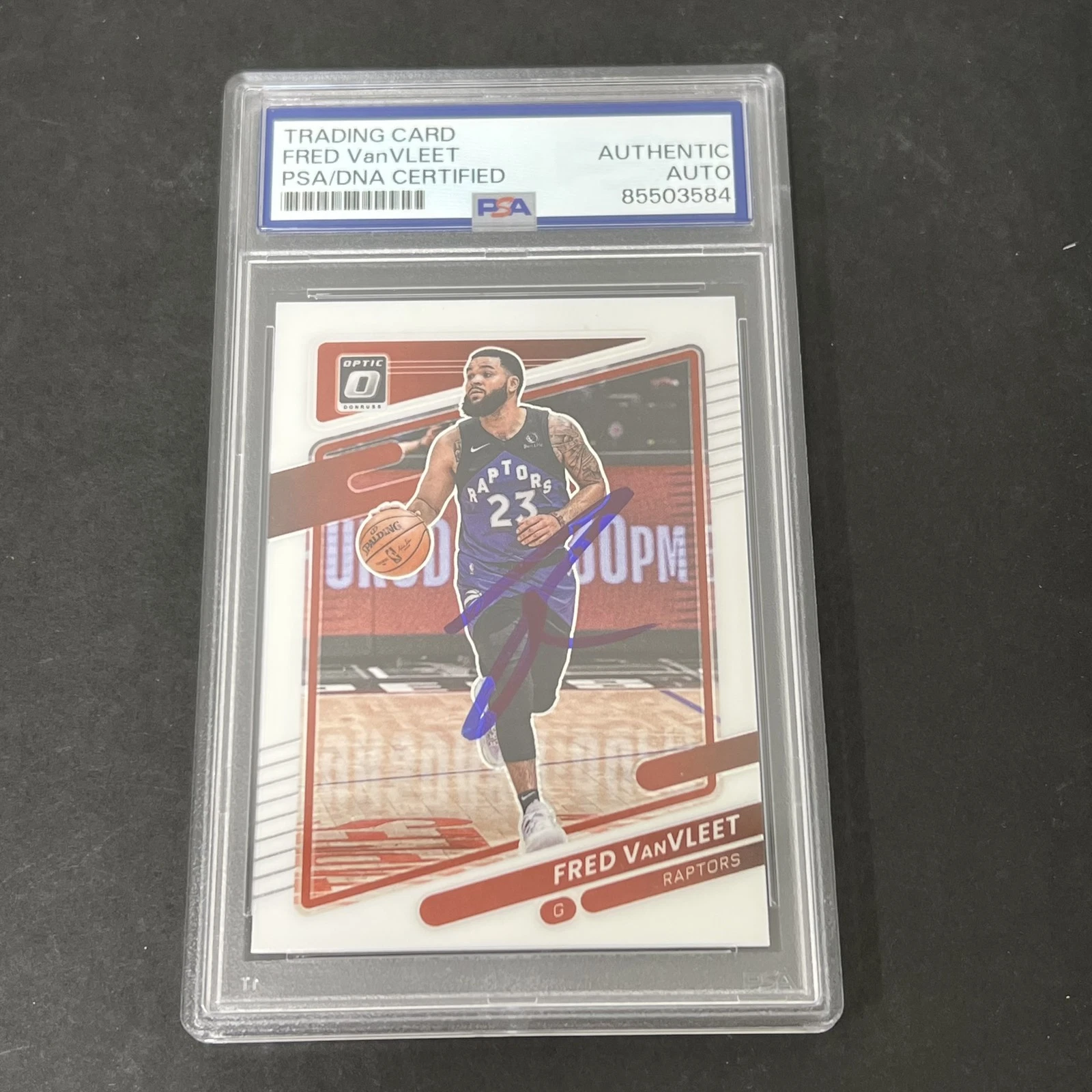 2021-22 Panini Donruss Optic #1 Fred VanVleet signed card PSA Raptors