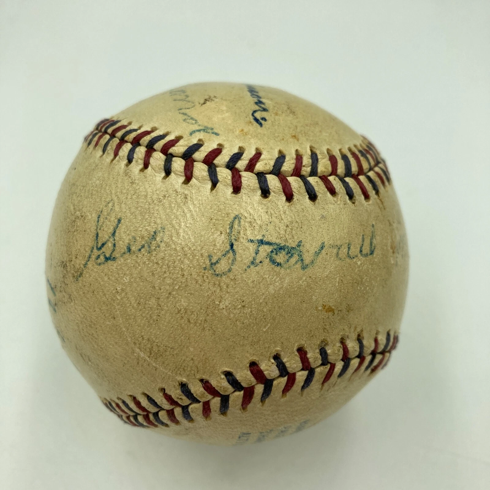 George Stovall & Gus Fisher Signed 1911 American League Baseball Indians Beckett