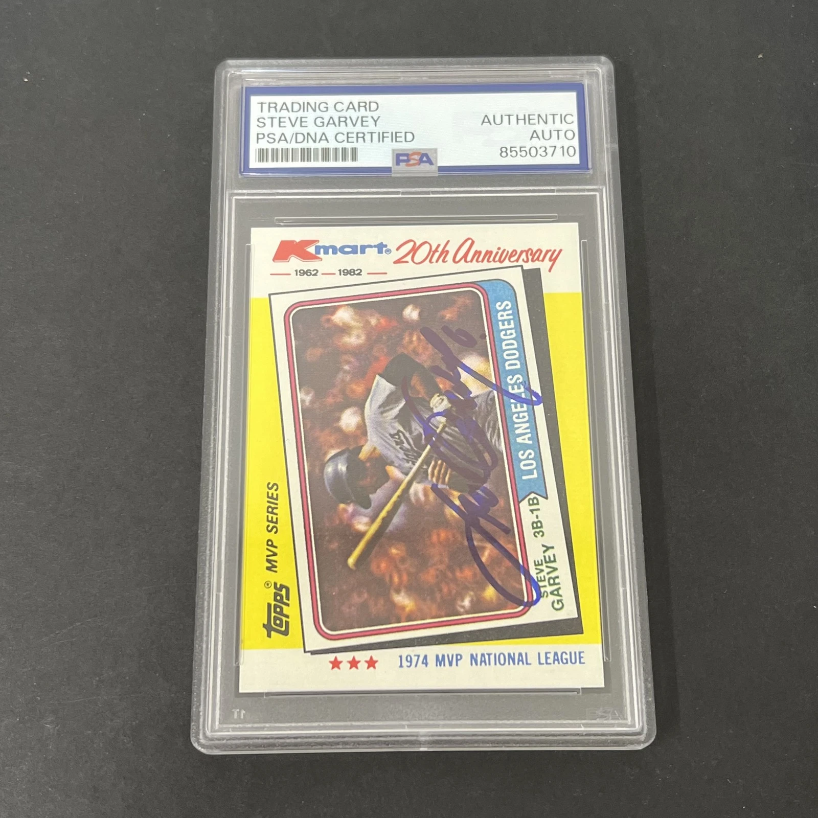 1982 Topps #26 Steve Garvey Kmart 20th Anniversary signed card PSA