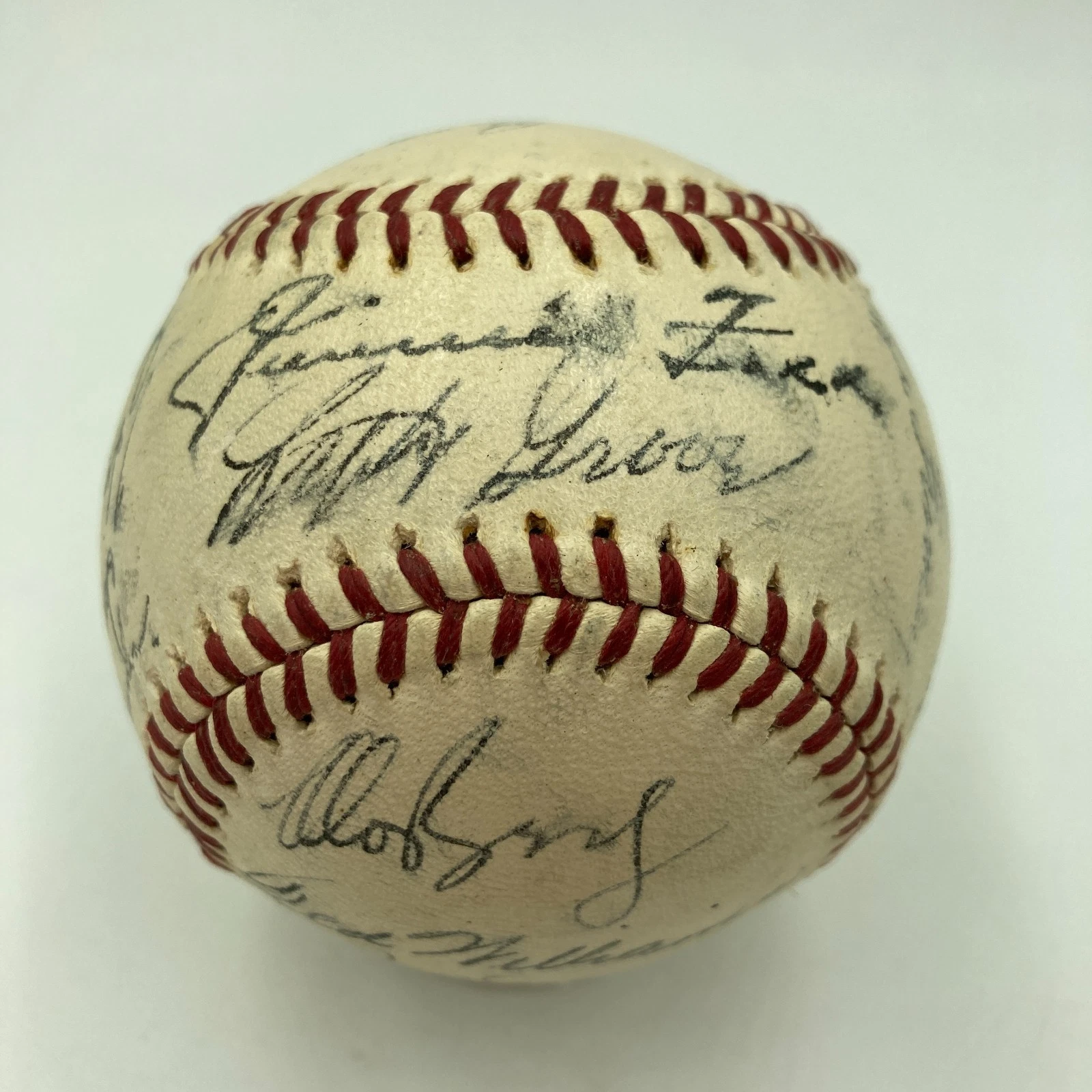 Ted Williams Rookie 1939 Boston Red Sox Team Signed Baseball Jimmie Foxx JSA COA