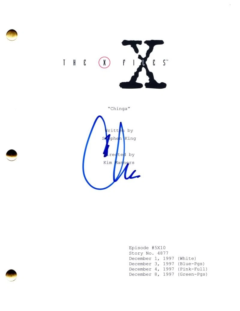 CHRIS CARTER SIGNED AUTOGRAPH X-FILES FULL EPISODE SCREENPLAY BY STEPHEN KING COLLECTIBLE MEMORABILIA