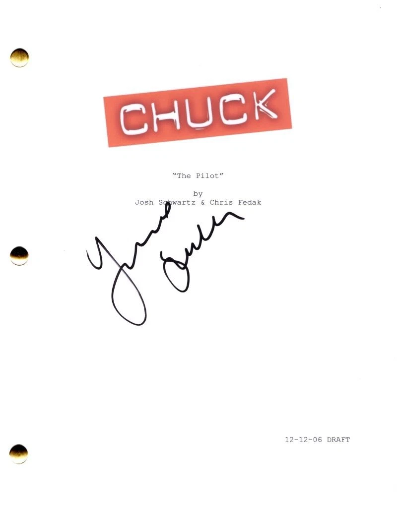 YVONNE STRAHOVSKI SIGNED AUTOGRAPH CHUCK PILOT SCRIPT SCREENPLAY – SARAH WALKER COLLECTIBLE MEMORABILIA