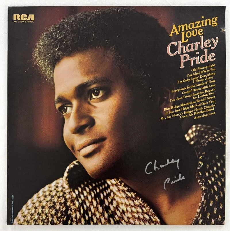 Charley Pride Signed Autograph Album Vinyl Record LP - Amazing Love w/ JSA COA