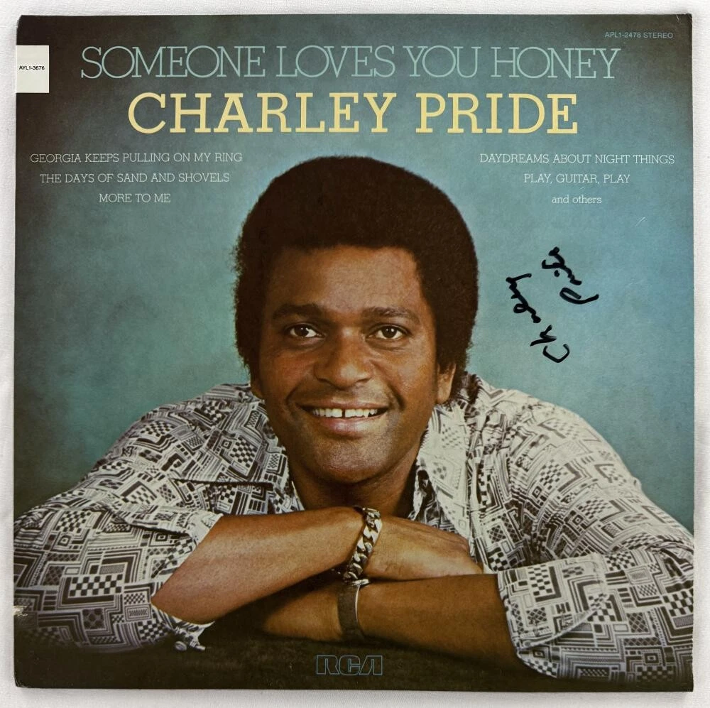 Charley Pride Signed Autograph Album Vinyl Record - Someone Loves You Honey JSA