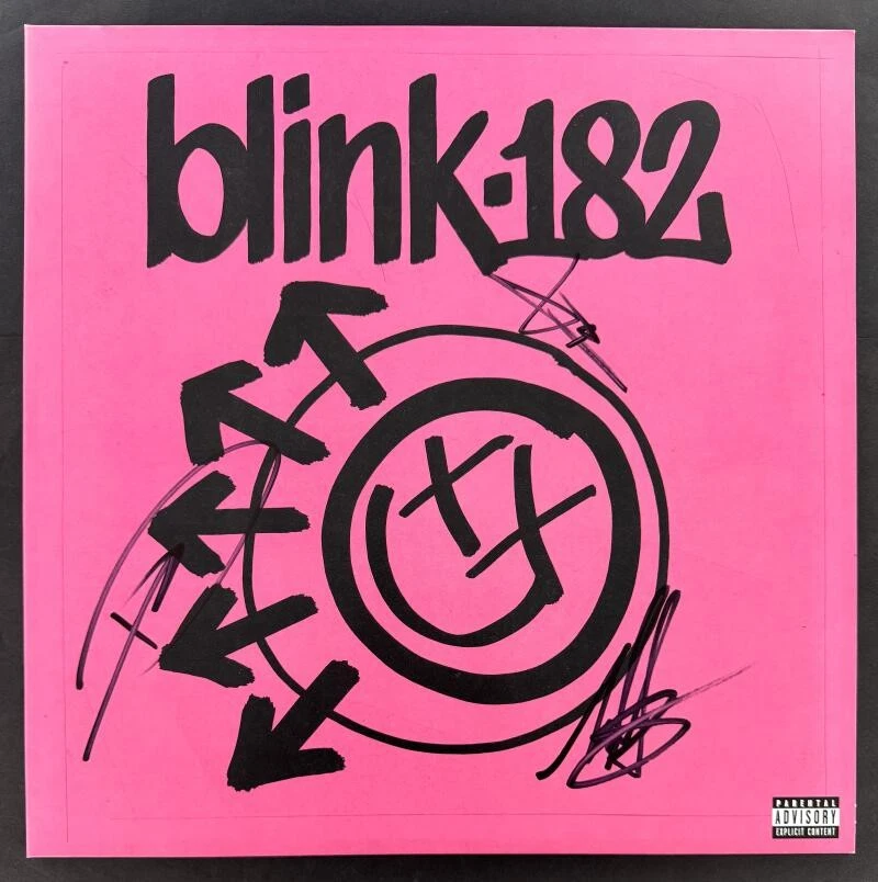 Blink-182 Band Signed Autograph Album Vinyl Record LP One More Time Beckett COA