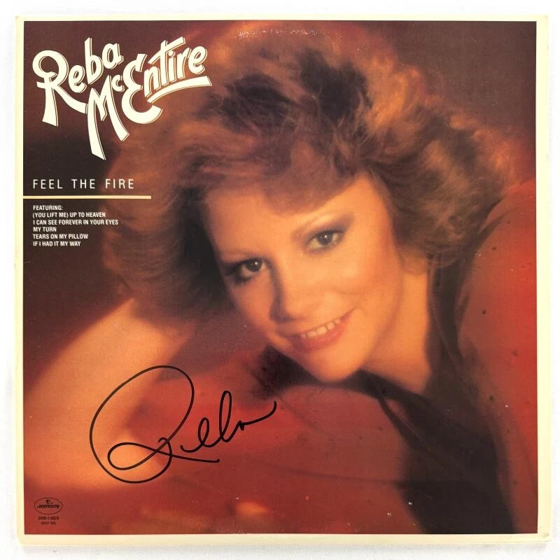 Reba McEntire Signed Autograph Album Vinyl Record - Feel the Fire w/ Beckett COA