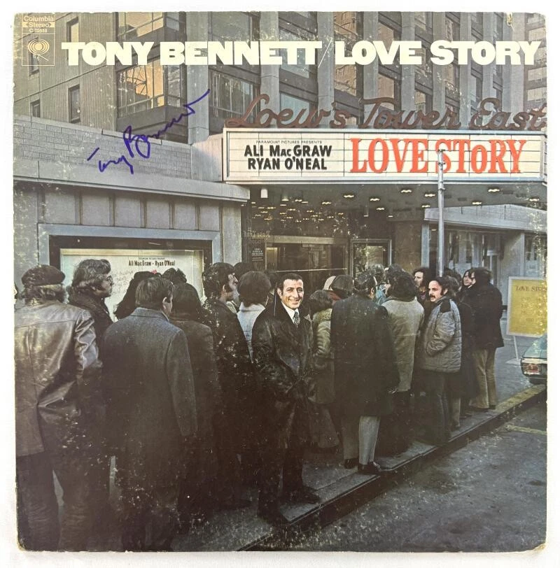 Tony Bennett Signed Autograph Album Vinyl Record LP - Love Story w/ Beckett COA