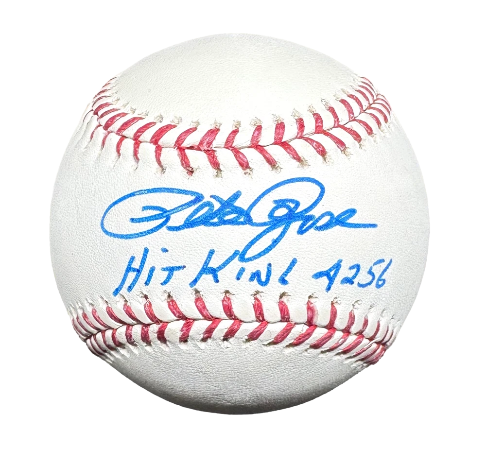 Pete Rose Signed Autograph OMLB Baseball Ball - Hit King 4256 Inscripts JSA COA