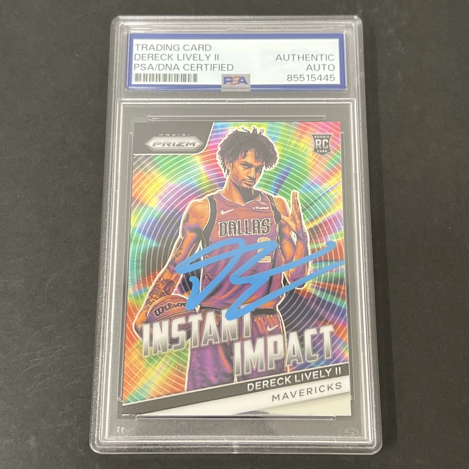 2023-24 Panini Prizm #14 Dereck Lively II Instant Impact Rookie signed card PSA
