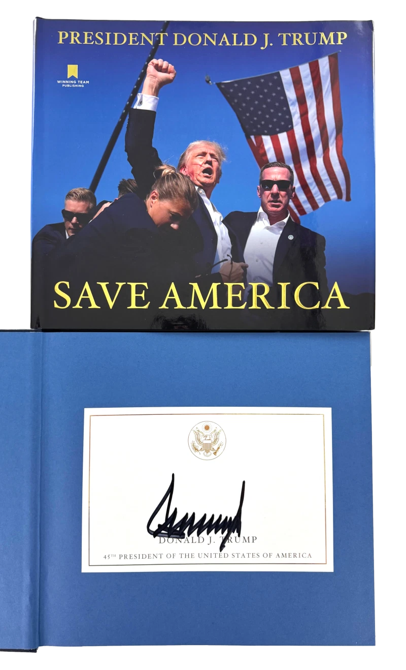 President Donald Trump Signed Autograph Save America Book - Iconic Cover JSA COA